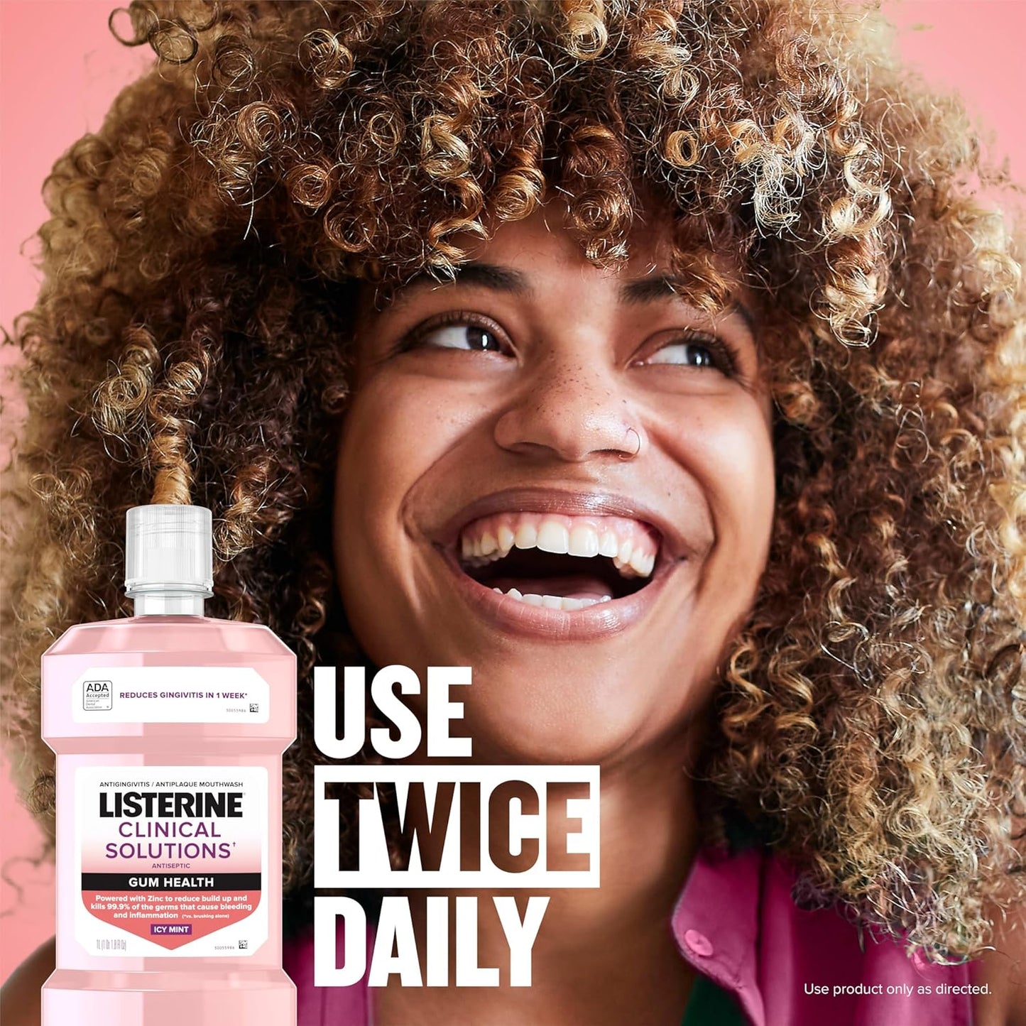 Listerine Clinical Solutions Gum Health Antiseptic Mouthwash, Antigingivitis & Antiplaque Oral Rinse Kills Germs for Healthier Gums, Reduces Gingivitis in 1 Week, ICY Mint, Twin Pack, 1 L, 2 Pack