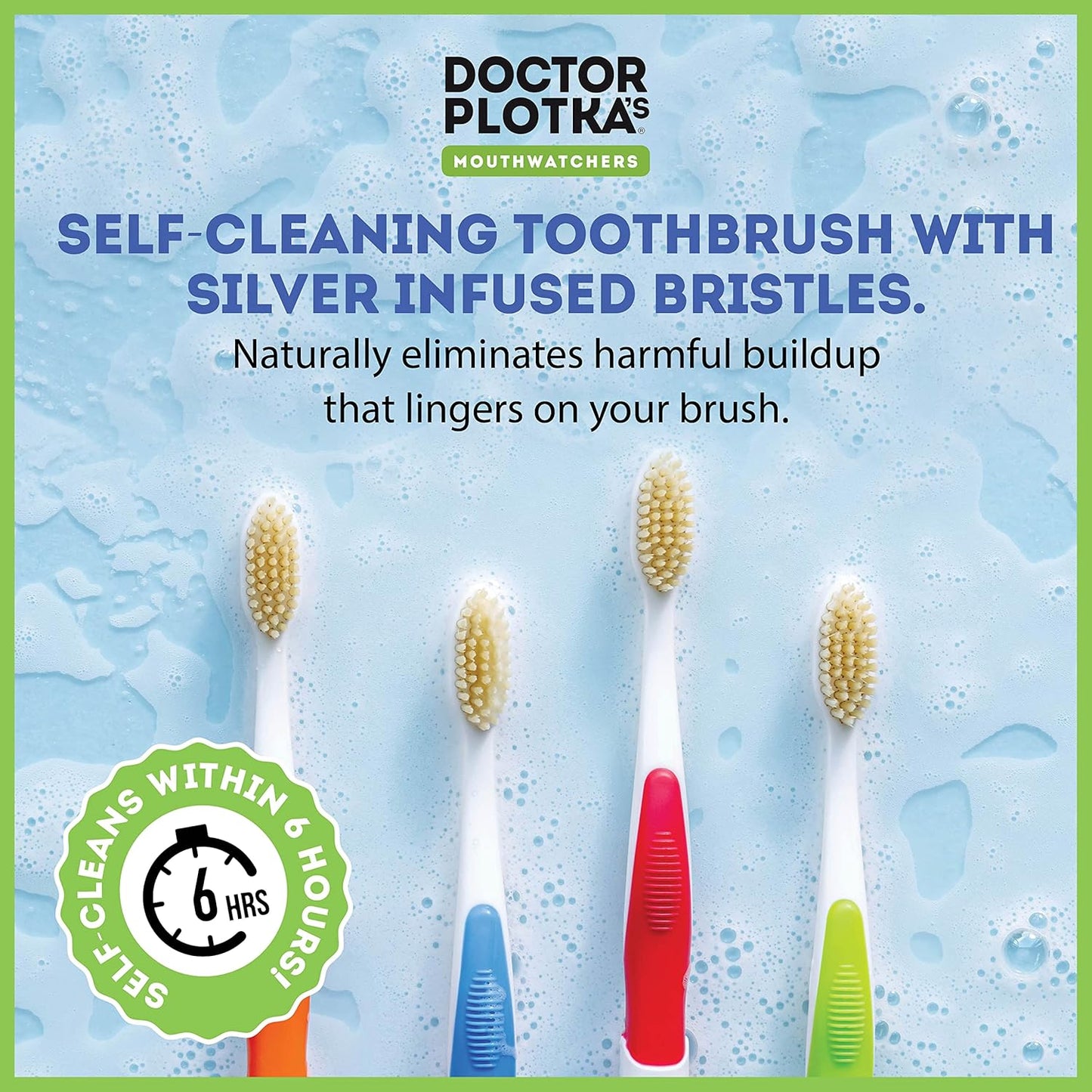 MOUTHWATCHERS Soft Childrens Flossing Manual Toothbrush, Value Pack of 4, Pink Toothbrushes for Kids & Teens, Ultra Clean, by Dr. Plotka's