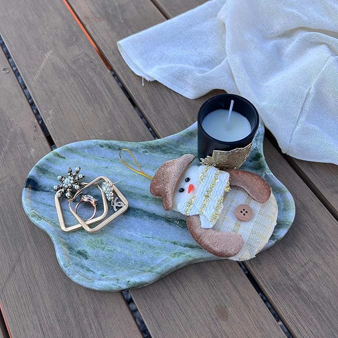 Natural Travertine Tray (Green (Marble-Diagonal))