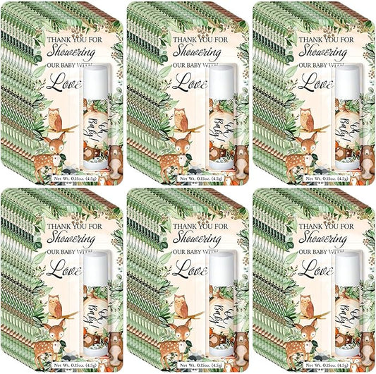 30 Pack Woodland Baby Shower Games Prizes Party Gifts Bulk Lip Balms Favors for Winners Adults Guests Gender Reveal Favors Decorations Baby Shower Souvenirs Gift Bags Stuffers