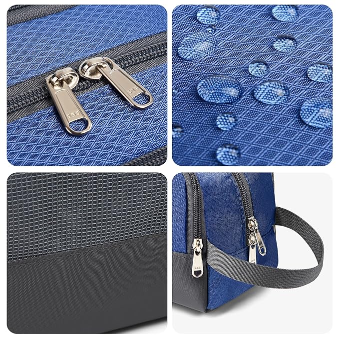 Yeiotsy Boys Toiletry Bag - Kids Travel Dopp Kit with Mesh Pockets, Compact Organizer for Gym, Camping, Hiking (Sapphire)