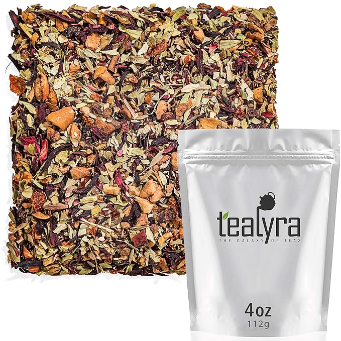 Tealyra - Senna Quick Cleanse - Detox Blend - Hibiscus - Rosehip - Pomegranate - Herbal Fruity Loose Leaf Tea - Hot or Iced - Caffeine Free - 112g (4-ounce)