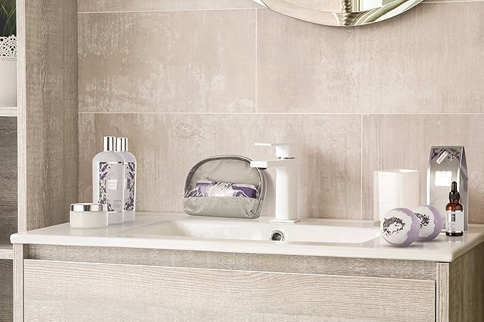 Christmas Gift Baskets for Women Bath Gift Set for Women, Bath and Body Spa Set Lavender and Jasmine with Large Bath Bombs, Salts, Shower Gel, Body Butter Lotion, Bath Oil, Bubble Bath, Loofah & More