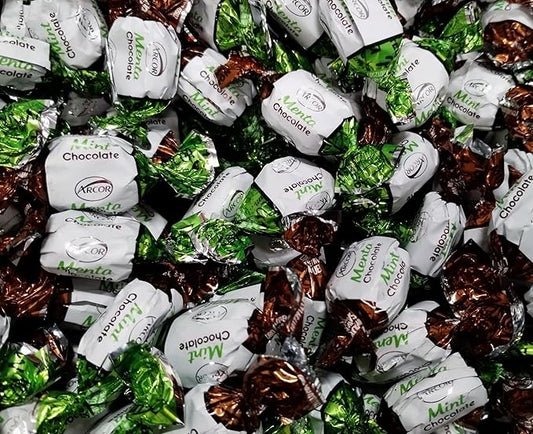 Chocolate Filled Mint Hard Candy - 2 lbs of Decadent Creamy Chocolate Filled Icy Mint Coolness Individually Wrapped Candies