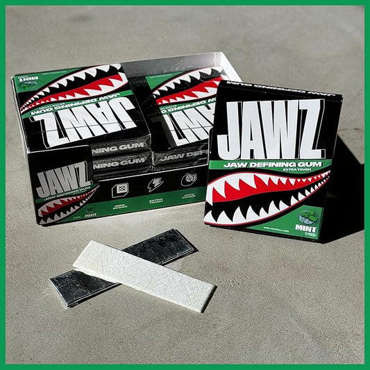 Jawline Chewing Gum (4 Month Supply) Mint - Define Your Jawline, Slim and Tone Your Face - Facial Exerciser for Men and Women - Sugar Free Hard Gum (10 Packs) (120 Pieces)