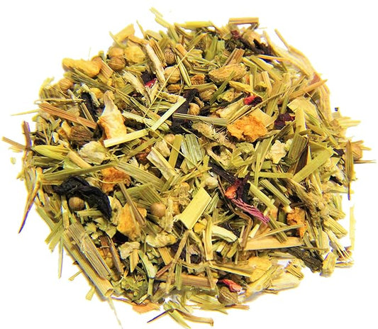 Nelson's Tea Lemon Ginger Honey - Cut & Sifted, Caffeine Free Herbal Loose Leaf Tea with Echinacea, Lemongrass, Bee Pollen, Marshmallow Root, Coriander, Hibiscus and Oat Straw Loose Leaf Tea (Sample 0.3 Oz)