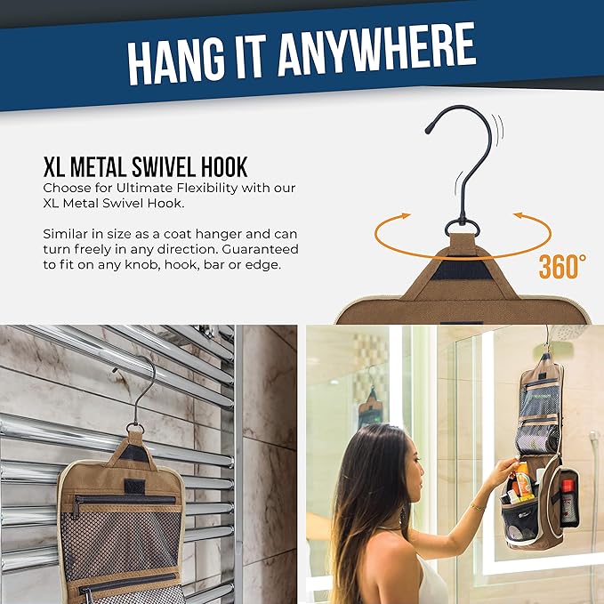 DD D&D Wanderlust D&D Hanging Travel Toiletry Bag for Men and Women – Cosmetics, Makeup and Toiletries Organizer Kit with 10 Compartments