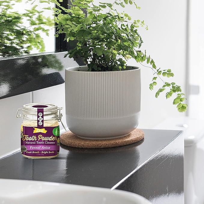 The Dirt - Remineralizing Tooth Powder, Natural Fluoride-Free Teeth Whitening Powder with Hydroxyapatite, Flouride & Gluten Free, Organic Vegan (Fennel Anise, 51g: 6 Month Supply)