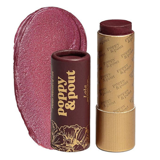 Poppy & Pout All Natural Lip Tint, Cardboard Tube, Hand-Filled, Beeswax, Vitamin E, Coconut Oil, Cruelty Free, All-Natural Shades (Lola)