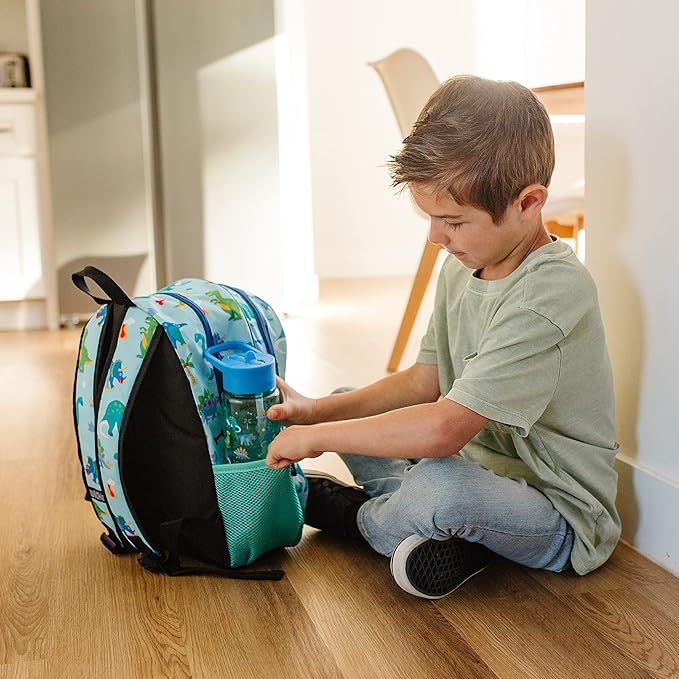 Wildkin Kids 16 Oz Water Bottle – BPA-Free Tritan, Leak-Proof Lid, Durable & Easy to Clean - Dinosaur Land