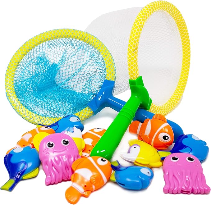 Boley Dive & Grab Fishing Game Set - 14 Pc Sinking Swimming Pool Toys for Kids - Water Games & Bath Toys for Toddlers
