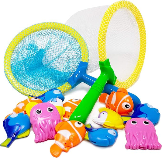 Boley Dive & Grab Fishing Game Set - 14 Pc Sinking Swimming Pool Toys for Kids - Water Games & Bath Toys for Toddlers