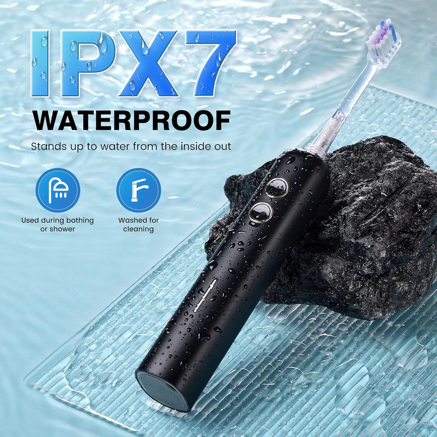 Electric Toothbrush for Adults Sonic Vibration Deep Mouth Cleaning Teeth Whitening Free 4 Toothbrush Heads Super Soft Bristles 3 Modes 90 Days Lifespan IPX7 Waterproof (Color Available)