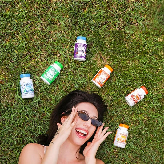 Zellie’s | 100% Xylitol | Gum Gift Set | Peppermint, Spearmint, Fresh Fruit, & Cinnamon | No Aspartame, Gluten Free, Vegan & Kosher Gum (100 Count – Pack of 4)