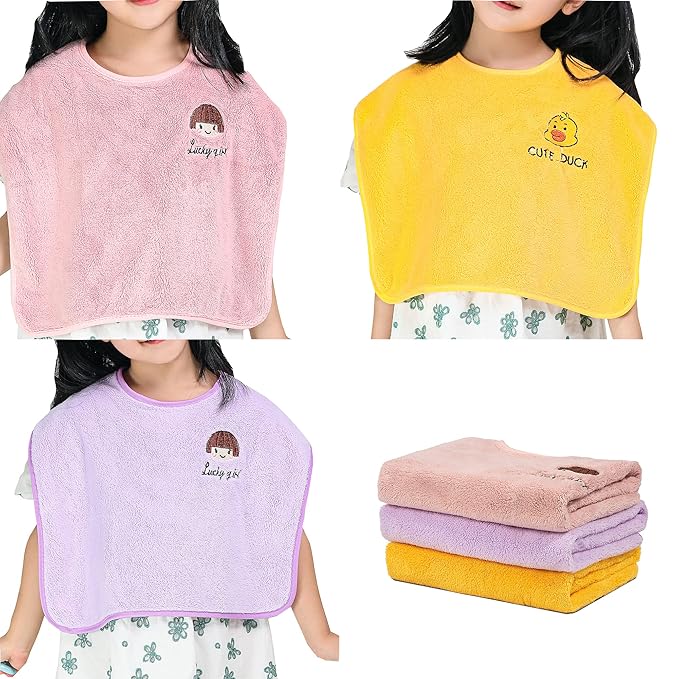 3 Pack Bibs for Baby Girls or Boys, Toddler Bibs for Feeding Teething Drooling, The Size 16 "x20 Face Towel Multifunctional for 3-6 Years kids