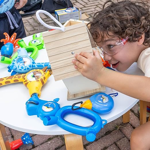Handy Famm Children's Safety Tool Bundle - Hammer, Wrench, Screwdriver, Safety Glasses & Tape Measure for Kids - Real Tools, Made for Boys & Girls