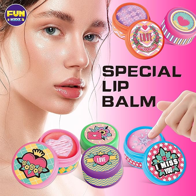 All Natural Lip Balm Kit For Girls, FunKidz Lip Gloss Making Kit For Kids Ages 8-10, 10-12 Girls Gift Makeup Science Lab