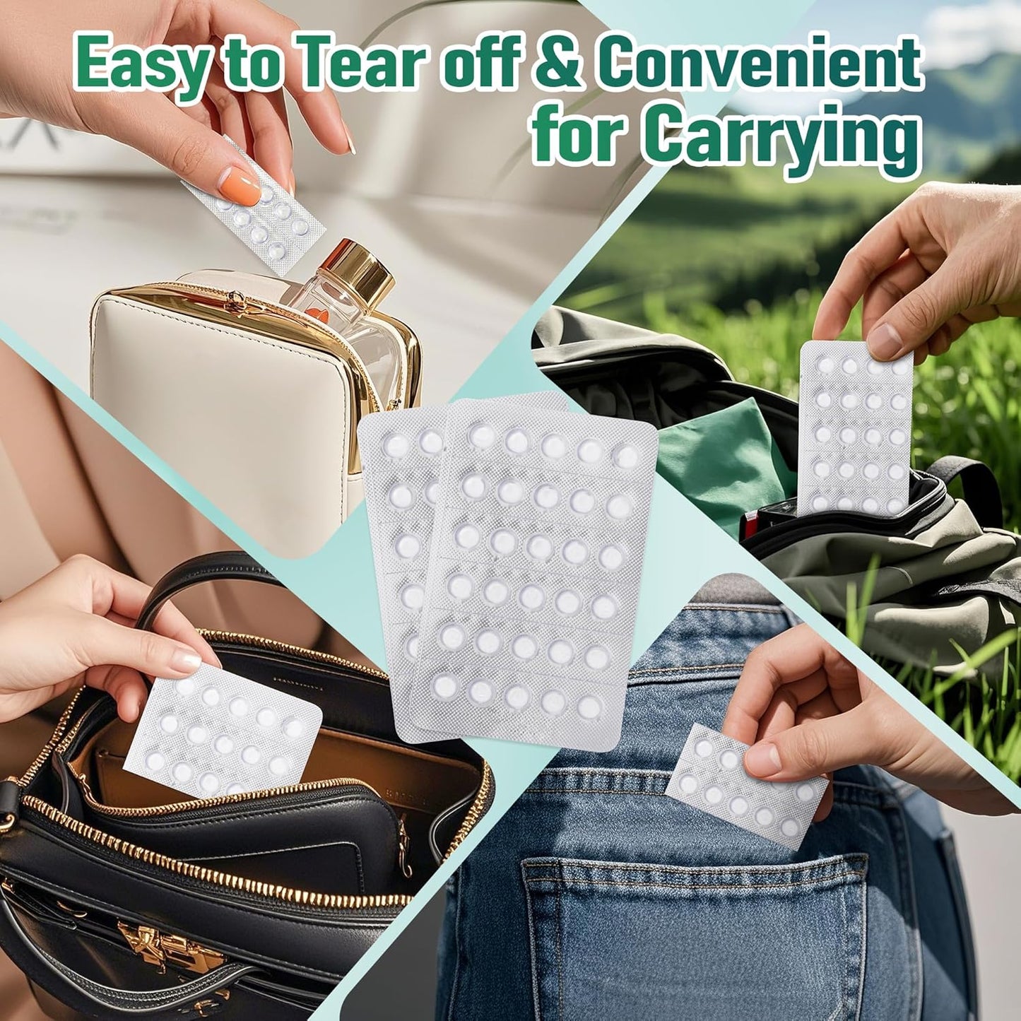 120 Braces Wax, Orthodontic Wax for Dental Wax Dots Easy Molding Long-Lasting Hold, Food-Grade Dental Wax Individually Sealed Packets, Portable and Easy to Tear