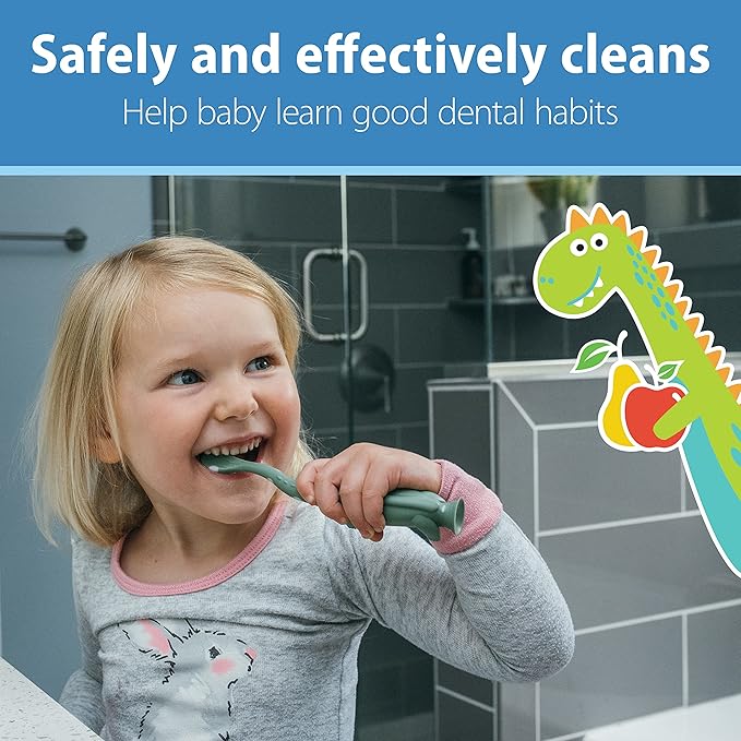 Dr. Brown's Baby Toothpaste, Apple Pear Flavor Toddlers and Kids Love, Fluoride Free, Made in The USA, 0-3 Years, 1.4oz, 3 Pack