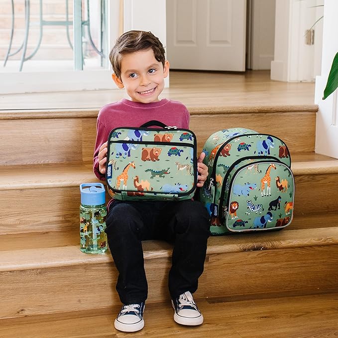 Wildkin Kids 16 Oz Water Bottle – BPA-Free Tritan, Leak-Proof Lid, Durable & Easy to Clean - Wild Animals