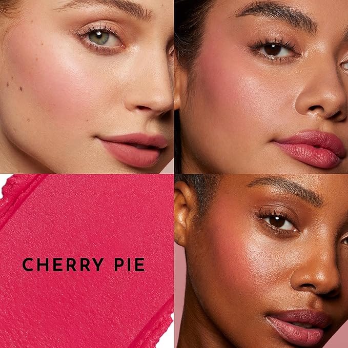 LAWLESS Pinch My Cheeks Soft-Blur Cream Blush - Cherry Pie - Premium Blush with Natural Ingredients to Re-Energize and Protect the Skin While Imparting a Soft, Cloudy Finish - 0.18 oz