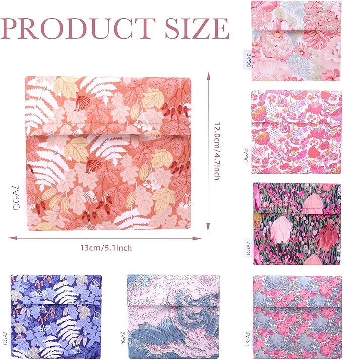 DGAZ Sanitary Napkin Storage Bag, Period Bag for Teen Aged Girls, Portable Period Bag for Panty Liners/Menstrual Cup/Small Tampons，Mini Makeup Bag for Purse(Austere Red)