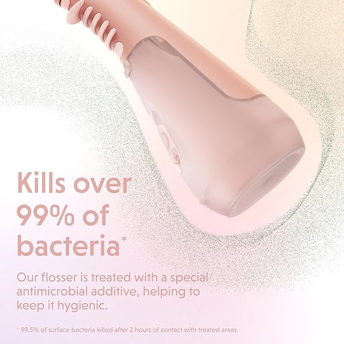 Ordo Water Flossers for Teeth, Cordless IPX7 Waterproof Oral Irrigator, 3 Pressure Settings, Portable, Rechargeable Electric Sonic Flosser, Dental Professional Recommended, Rose Gold