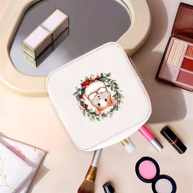 Hamster Mini Makeup Bag, Hamster Gift For Women Girls, Cute Portable Zipper Pouch Cosmetic Bag For Teen Girls Kids, Small Storage Bag For Sanitary Pad, Period napkin bag!
