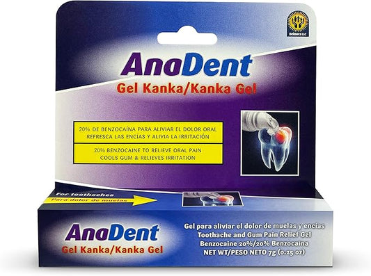 Toothache Gel, 20% Benzocaine Oral Gel for Instant Pain Relief, Oral and Toothache Medicine for Severe Pain, Fast Acting Relief of Cavity and Canker Sores, 0.25oz