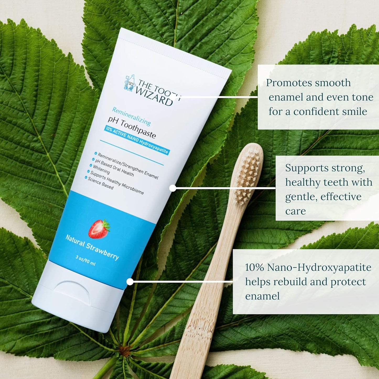 pH Balancing Toothpaste | Natural Strawberry Flavor | Fluoride-Free | SLS-Free | Gentle Whitening | Supports Healthy Oral Microbiome | 3 oz