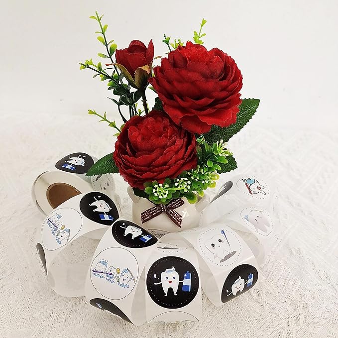 Oringaga 500 Tooth Party Decorations Teeth Roll Stickers Teeth Themed Birthday Baby Shower Gender Revealed Party Decorations Supplies Decor DIY Sticker Labels