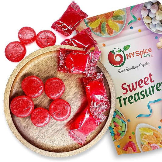 NY Spice Shop Cinnamon Discs Candy - 1 Pound Red Cinnamon Individually Wrapped & Sealed Hard Candy - Classic Spicy Sweets Old Fashioned Red Candies for Party Decorations