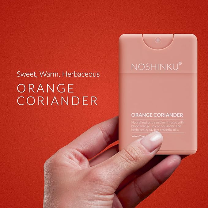 Noshinku - Refillable Hand Sanitizer Discovery 6-Pack, Travel Size Spray with Hydrating Botanical Mist, Natural Ingredients, All Natural Fragrances, Sugarcane-Derived Alcohol, No Parabens, No Dyes