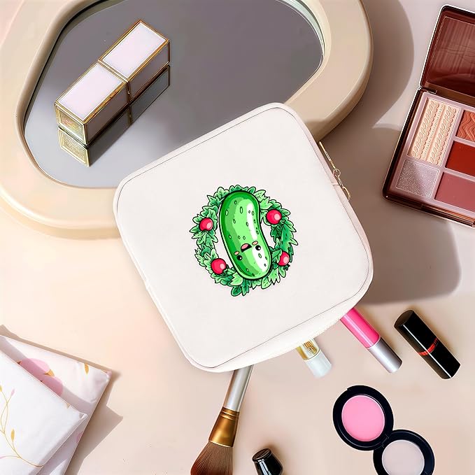 Pickle Mini Makeup Bag, Pickle Gift For Women Girls, Cute Portable Zipper Pouch Cosmetic Bag For Teen Girls Kids, Small Storage Bag For Sanitary Pad, Period napkin bag!