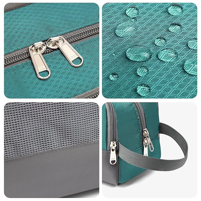 Yeiotsy Boys Toiletry Bag - Kids Travel Dopp Kit with Mesh Pockets, Compact Organizer for Gym, Camping, Hiking (Emerald Green)