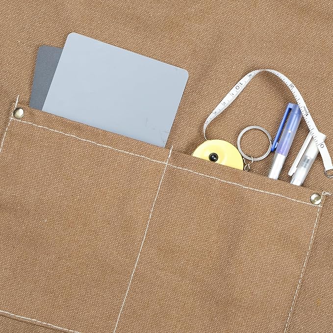 MT WORLD Kids Canvas Apron Personalized Toddler Apron for Boys Adjustable Denim Aprons for Cooking Baking Gardening Painting