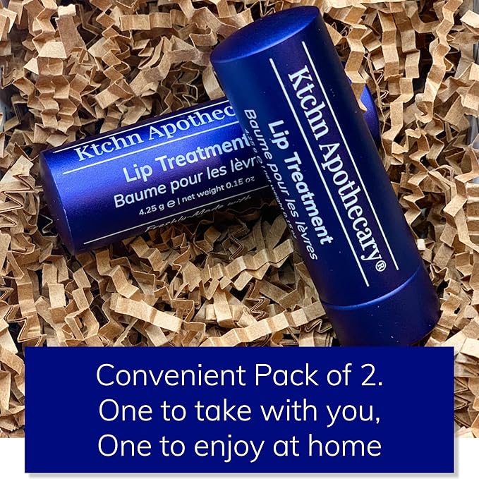 Ktchn Apothecary 100% Natural Ultra-Hydrating Lip Balm & Conditioner-in-1 | Hydrate & Soften Dry/Chapped Lips | Silky Smooth, Never Waxy | Men & Women | Pack of 2