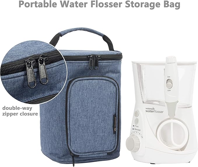 PACMAXI Carrying Bag for Waterpik Water Flosser, Portable Storage Bag for Water Flosser and Accessories Suitable for Travelling, Trips, Camping (Dark Blue)