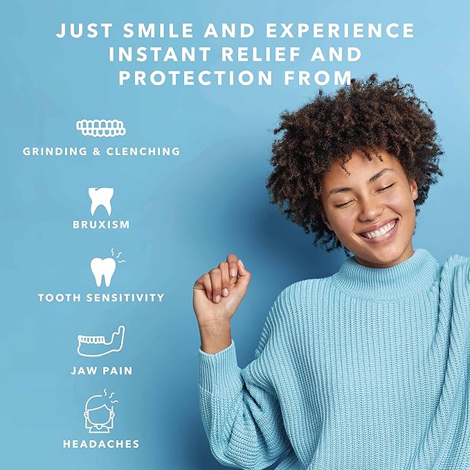 Just Smile Night Guard 2 Pack - Mouth Guard for Teeth Grinding & Clenching Teeth, Moldable & Custom Nightguard for Grinding (Clear)