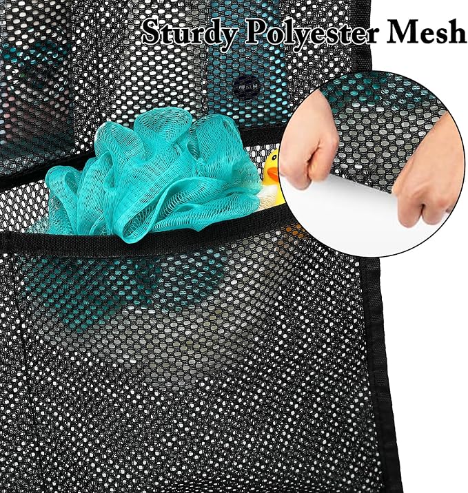 Mesh Shower Caddy Hanging, Quick-Drying Shower Organizer with 7 Pockets, Portable Bathroom Organizers and Storage for Shampoo, Soap, Loofah, Travel, and Cruise Essentials