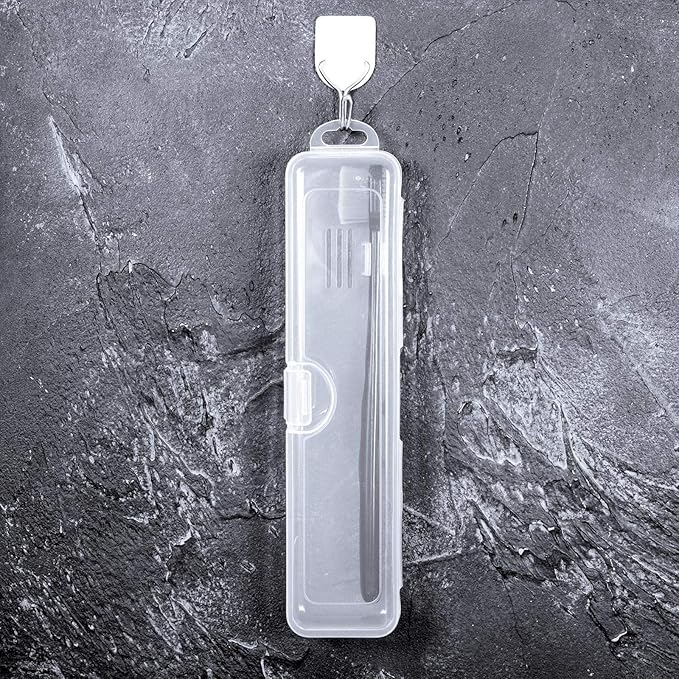 5 Pieces Portable Travel Toothbrush Case, Travel Toothbrush Holder Hard Plastic Dust-proof Toothbrush Container Toothpaste Box Holder for Travel Use (Clear)