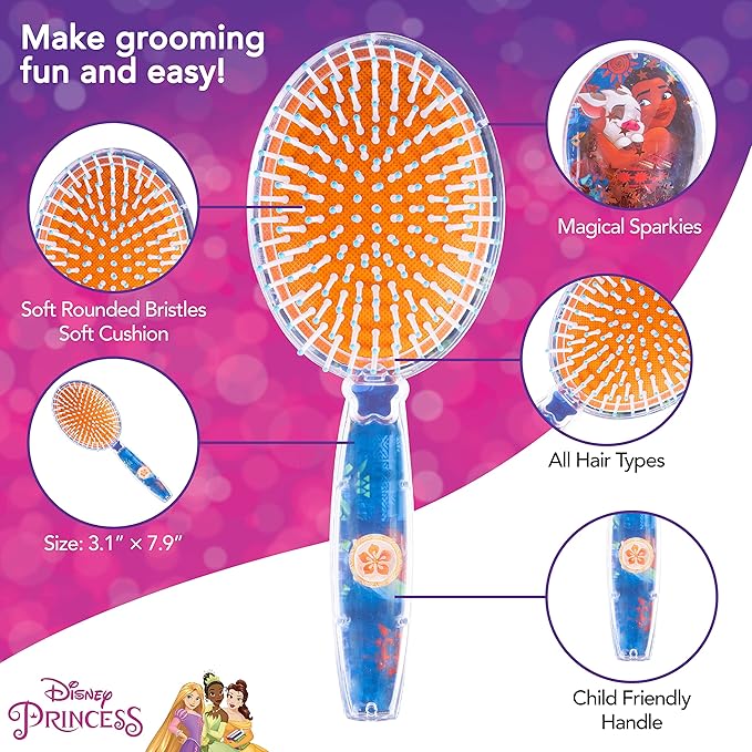 Moana Magical Sparkling Stars Confetti Kids Hair Brush - Ages 3+