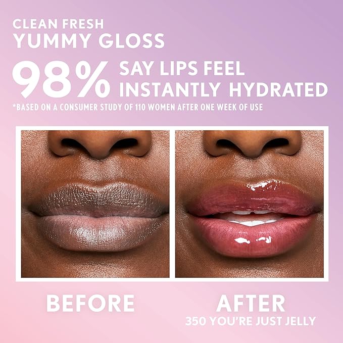 COVERGIRL Clean Fresh Yummy Lip Gloss, Sheer, Natural Scents, Vegan Formula - 350 You're Just Jelly, 0.33 fl oz
