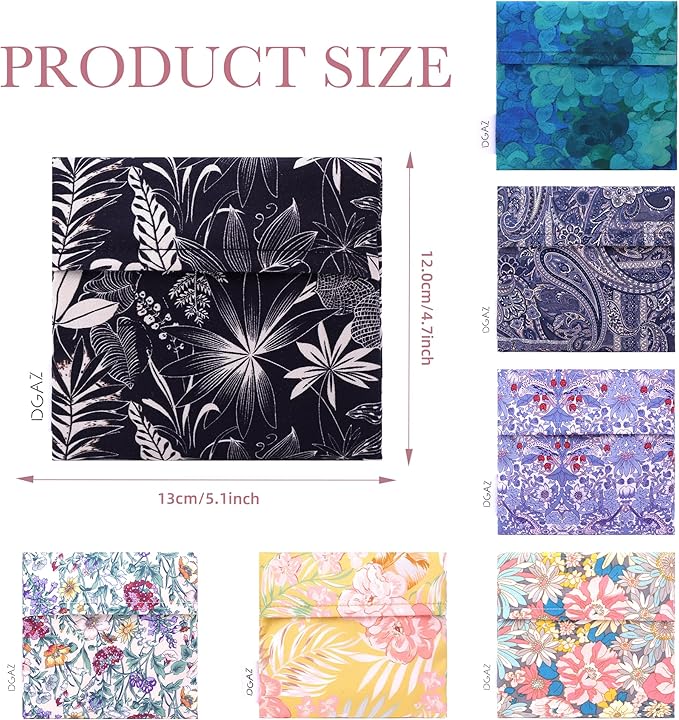 DGAZ Sanitary Napkin Storage Bag, Period Bag for Teen Aged Girls, Portable Period Bag for Panty Liners/Menstrual Cup/Small Tampons，Mini Makeup Bag for Purse(Dark Fragrance)