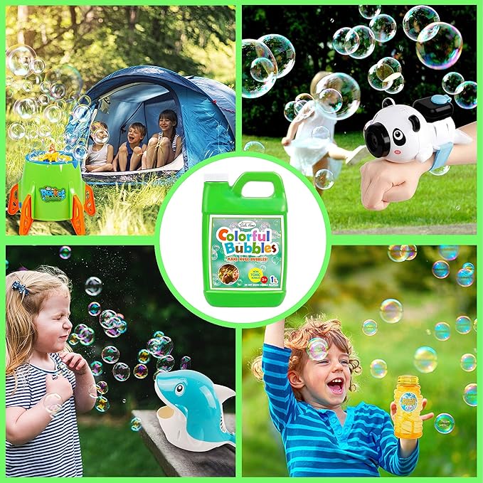 Lulu Home Bubble Concentrated Solution, 1 L/ 33.8 OZ Bubble Refill Solution for Kids Graduation Parties, Bubble Machine, Giant Bubble Wand, Bubble Blower Toys (Grass Green)