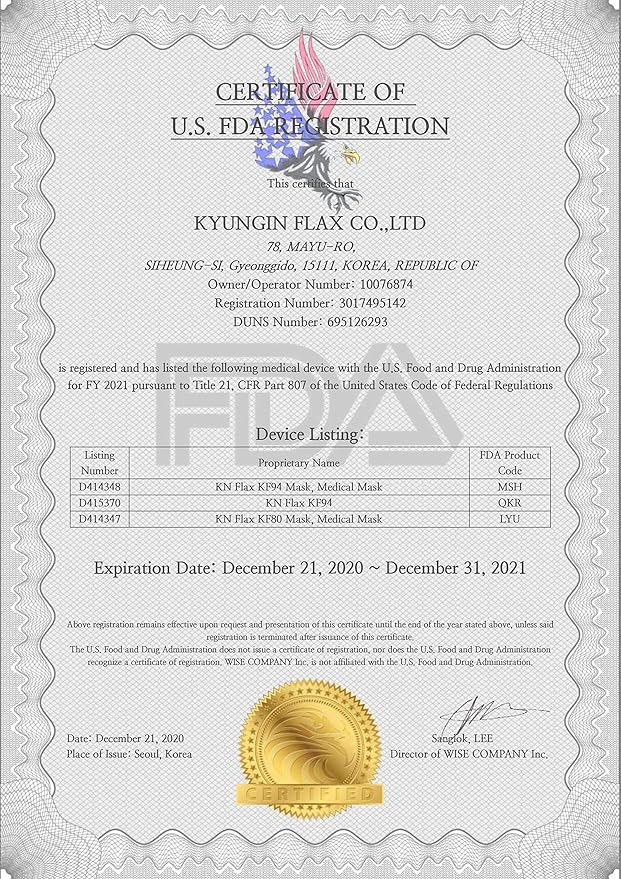 KN FLAX [40Packs KF94 - Face Protective Mask for Adult (Black) [Made in Korea] [40 Individually Packaged] Premium KF94 Certified Face Safety Black Dust Mask for Adult [English Packing]