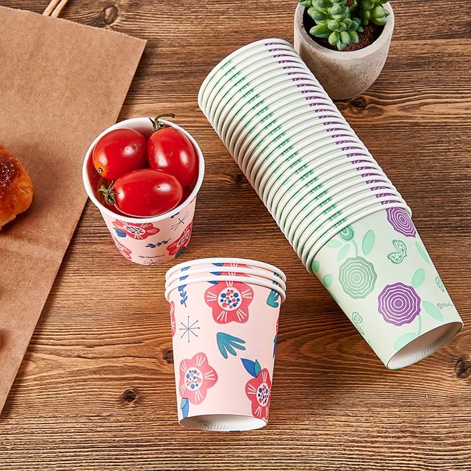 600 Pack 5 oz Paper Disposable Colorful Bathroom Small Mouthwash Espresso Cups for Party, Picnic, Travel and Events