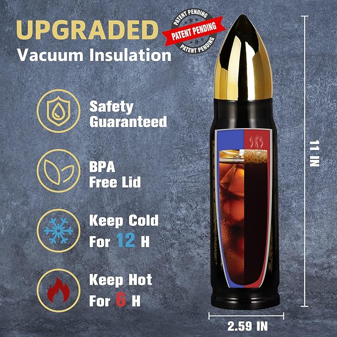 17oz Cool Tumbler Stainless Steel Gifts for Men Him Husband Dad - Unique Shaped Man Coffee Mug - Fishing Hunting Camping Christmas Birthday Gifts for Men - Stocking Stuffers White Elephant Gifts 2025