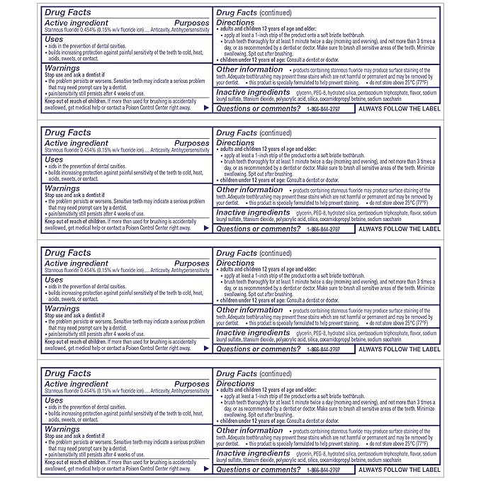 Sensodyne Repair and Protect Whitening Toothpaste, Toothpaste for Sensitive Teeth and Cavity Prevention, 3.4 oz (Pack of 4)