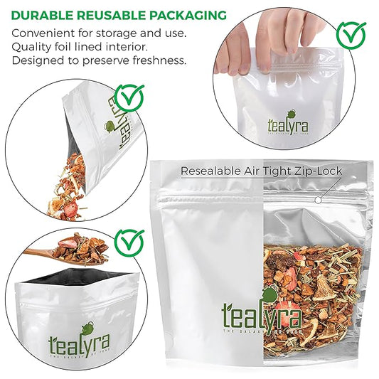 Tealyra - Lovely Lemongrass - Strawberry - Orange - Fruity Herbal Loose Leaf Tea - Hot and Iced Drink - Vitamins and Antioxidants Rich - Caffeine Free - All Natural - 222g (8-ounce)